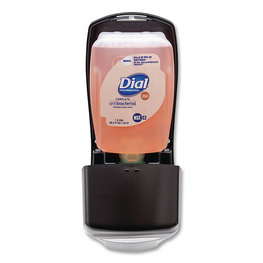FIT Universal Manual Dispenser, 1.2 L, 4 x 5.13 x 10.5, Slate, 3/Carton (16619)