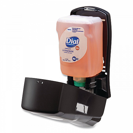 FIT Universal Manual Dispenser, 1.2 L, 4 x 5.13 x 10.5, Slate, 3/Carton (16619)
