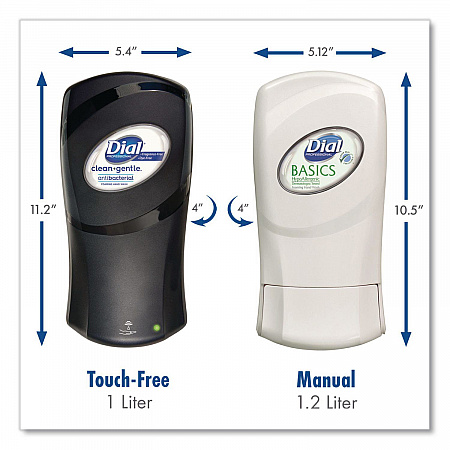 FIT Universal Manual Dispenser, 1.2 L, 4 x 5.13 x 10.5, Slate, 3/Carton (16619)