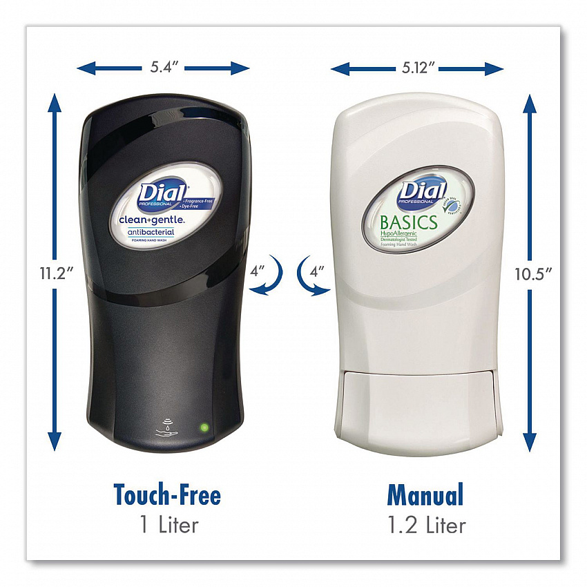FIT Universal Manual Dispenser, 1.2 L, 4 x 5.13 x 10.5, Slate, 3/Carton (16619)