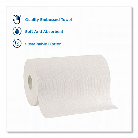 SofPull Hardwound Paper Towel Roll, Nonperforated, 1-Ply, 9