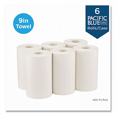 SofPull Hardwound Paper Towel Roll, Nonperforated, 1-Ply, 9