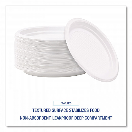 Hi-Impact Plastic Dinnerware, Plate, 6