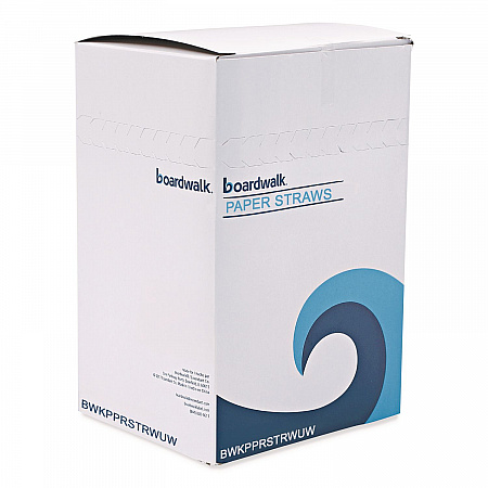 Unwrapped Paper Straws, 7.75 x 0.25, White, 4,800/Carton (PPRSTRWUW)