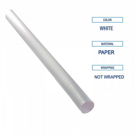 Unwrapped Paper Straws, 7.75 x 0.25, White, 4,800/Carton (PPRSTRWUW)