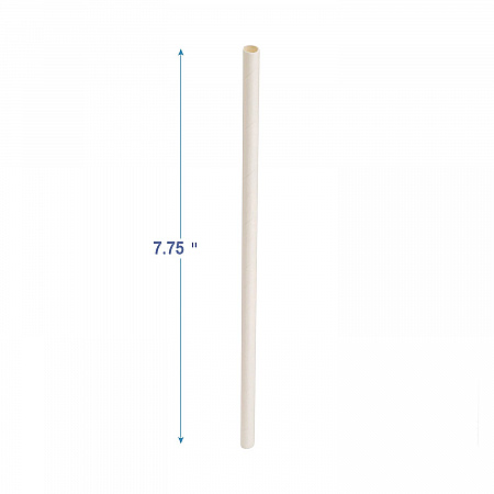 Unwrapped Paper Straws, 7.75 x 0.25, White, 4,800/Carton (PPRSTRWUW)