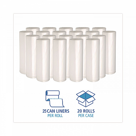High-Density Can Liners, 30 gal, 8 mic, 30