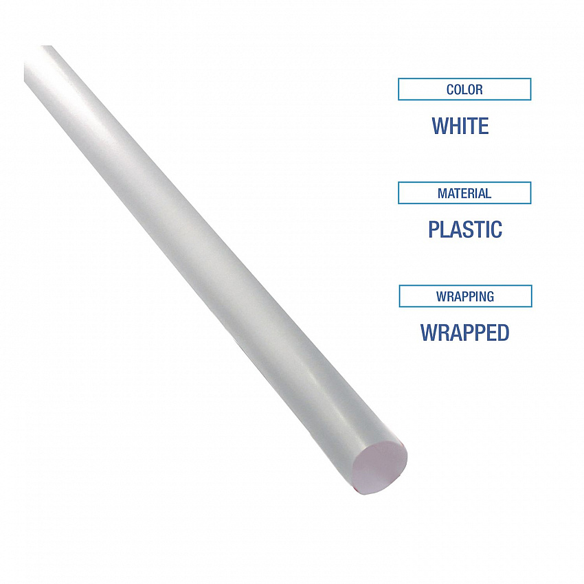 Wrapped Giant Straws, 10.25", Polypropylene, Clear, 100/Pack, 10 Packs/Carton (JSTW1025CLR)