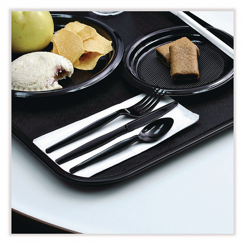 Heavyweight Wrapped Polypropylene Cutlery, Knife, Plastic, Black, 1,000/Carton (KNIHWPPBIW)
