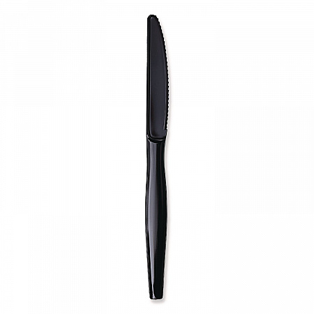 Heavyweight Wrapped Polypropylene Cutlery, Knife, Plastic, Black, 1,000/Carton (KNIHWPPBIW)