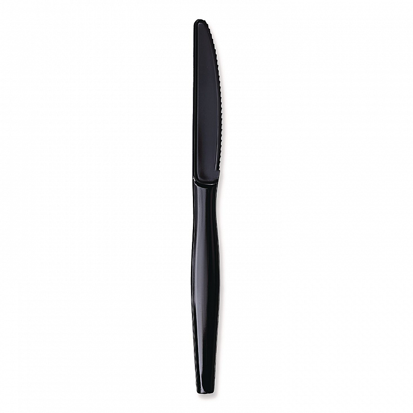 Heavyweight Wrapped Polypropylene Cutlery, Knife, Plastic, Black, 1,000/Carton (KNIHWPPBIW)