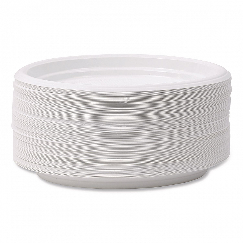 Hi-Impact Plastic Dinnerware, Plate, 6" dia, White, 1,000/Carton (PLTHIPS6WH)