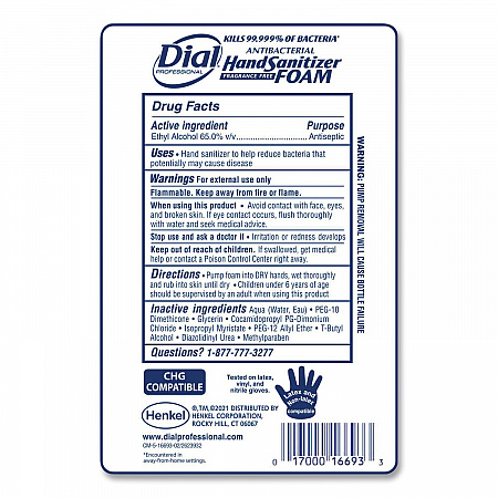 Antibacterial Foaming Hand Sanitizer Refill for FIT Touch Free Dispenser, 1 L Bottle, Fragrance-Free, 3/Carton (16694)