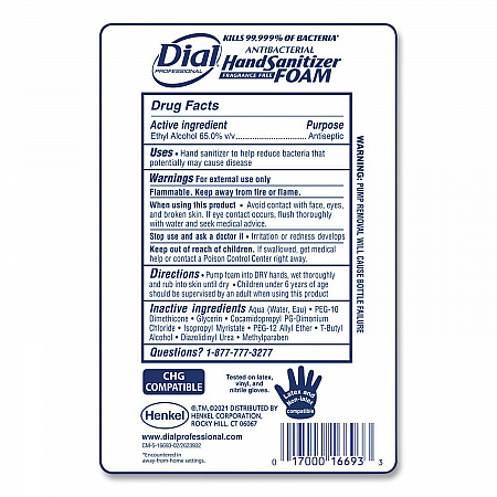 Antibacterial Foaming Hand Sanitizer Refill for FIT Touch Free Dispenser, 1 L Bottle, Fragrance-Free (16694EA)