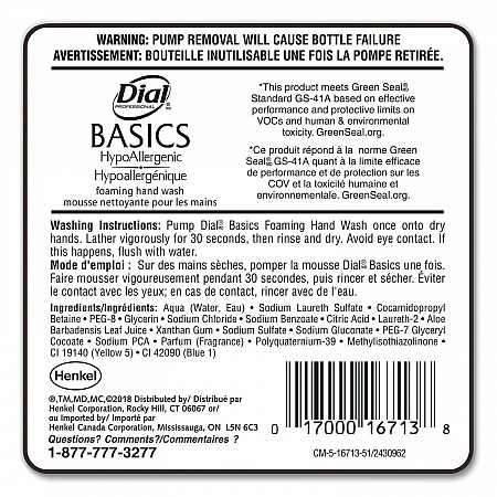 Basics Hypoallergenic Foaming Hand Wash Refill for FIT Manual Dispenser, Honeysuckle Scent, 1.2 L (16714EA)