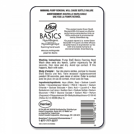 Basics Hypoallergenic Foaming Hand Wash Refill for FIT Touch Free Dispenser, Honeysuckle Scent, 1 L, 3/Carton (16722)