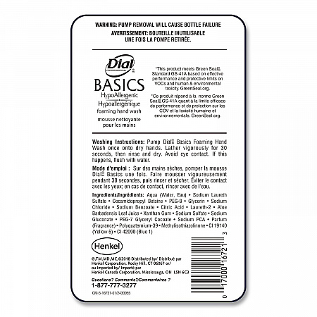 Basics Hypoallergenic Foaming Hand Wash Refill for FIT Touch Free Dispenser, Honeysuckle Scent, 1 L (16722EA)