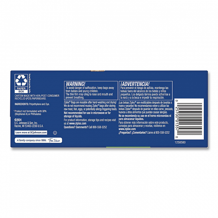 Resealable Sandwich Bags, 6.5" x 5.88", Clear, 90/Pack (366151)