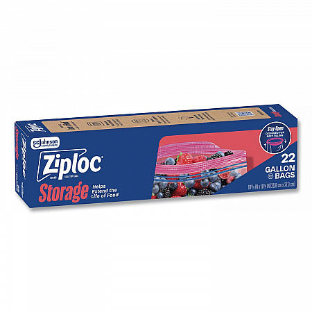 Double Zipper Storage Bags, Triple System Seal, Gallon, 9.6