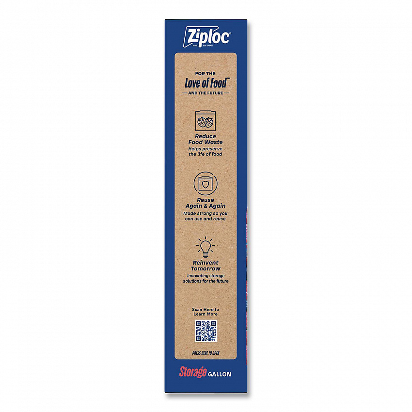 Double Zipper Storage Bags, Triple System Seal, Gallon, 9.6" x 12.1", Clear, 22 Bags/Box, 12 Boxes/Carton (383231)