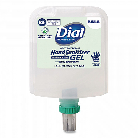 Antibacterial Gel Hand Sanitizer Refill for Dial 1700 Dispenser, 1.2 L Refill, Fragrance-Free, 3/Carton (19711)