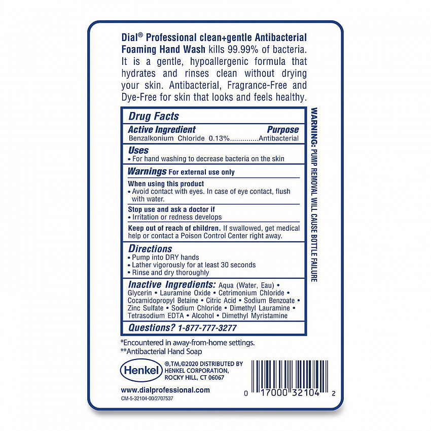 Clean+Gentle Antibacterial Foaming Hand Wash Refill for FIT Touch Free Dispenser, Fragrance-Free, 1 L, 3/Carton (32106CT)