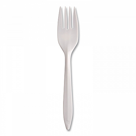 Style Setter Medium Weight Polypropylene Cutlery, Fork, Plastic, White, 1,000/Carton (F6OW)