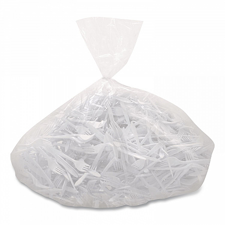 Style Setter Medium Weight Polypropylene Cutlery, Fork, Plastic, White, 1,000/Carton (F6OW)