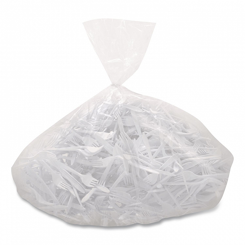 Style Setter Medium Weight Polypropylene Cutlery, Fork, Plastic, White, 1,000/Carton (F6OW)