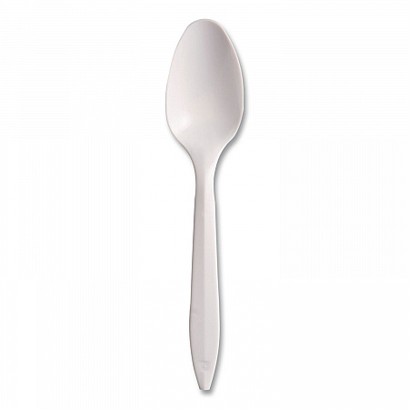 Style Setter Medium Weight Polypropylene Cutlery, Teaspoon, Plastic, White, 1,000/Carton (S6OW)