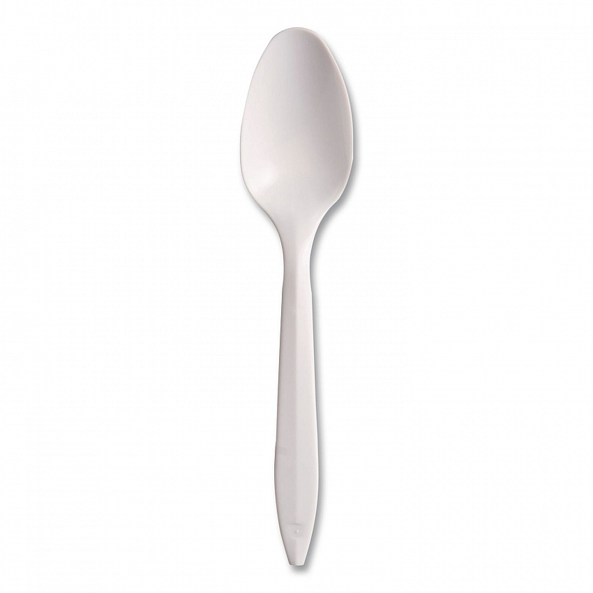 Style Setter Medium Weight Polypropylene Cutlery, Teaspoon, Plastic, White, 1,000/Carton (S6OW)