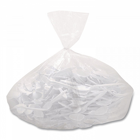 Style Setter Medium Weight Polypropylene Cutlery, Teaspoon, Plastic, White, 1,000/Carton (S6OW)