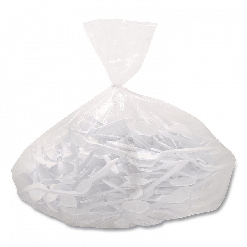Style Setter Medium Weight Polypropylene Cutlery, Teaspoon, Plastic, White, 1,000/Carton (S6OW)