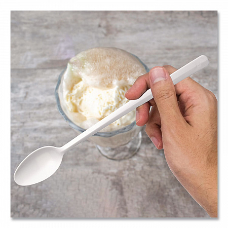 Specialty Cutlery, Soda Spoon, Plastic, White, 1,000/Carton (MSWD0007)
