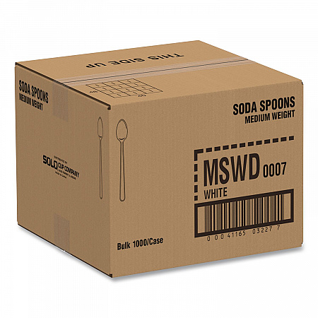 Specialty Cutlery, Soda Spoon, Plastic, White, 1,000/Carton (MSWD0007)