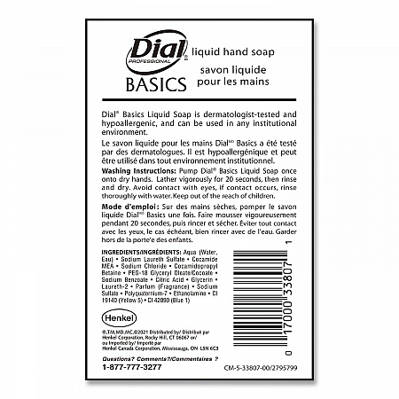 Basics MP Free Liquid Hand Soap Refill, Honeysuckle Scent, 3.78 L, 4/Carton (33809)
