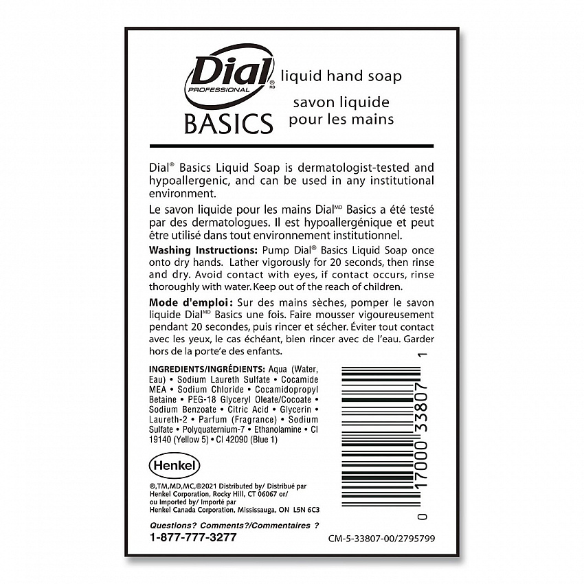 Basics MP Free Liquid Hand Soap Refill, Honeysuckle Scent, 3.78 L, 4/Carton (33809)