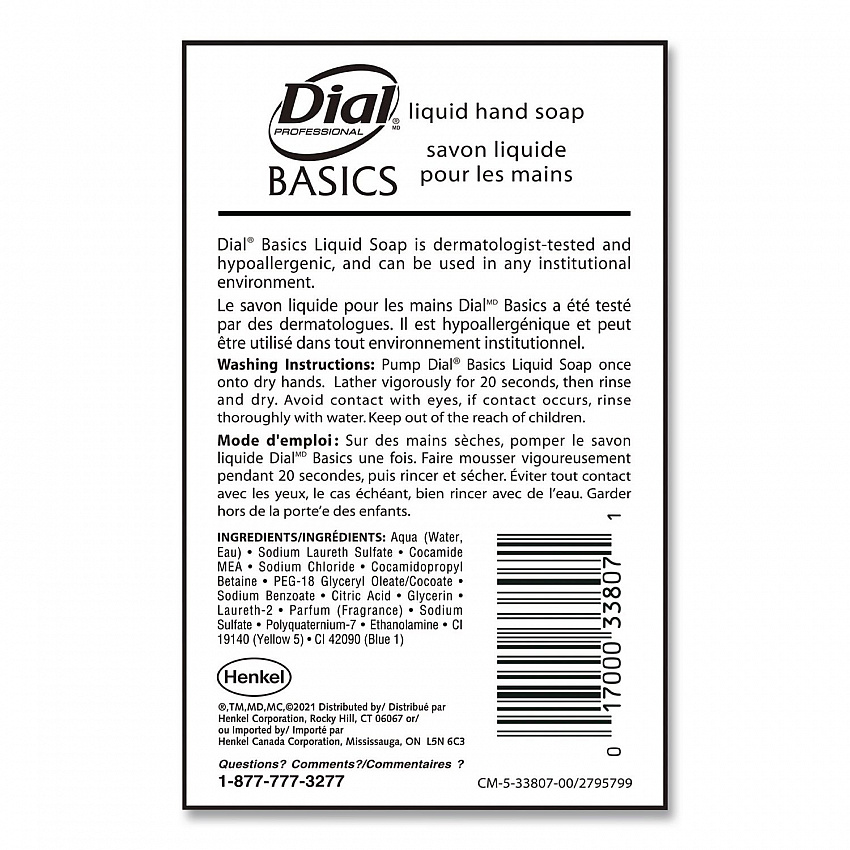 Basics MP Free Liquid Hand Soap Refill, Honeysuckle Scent, 3.78 L (33809EA)