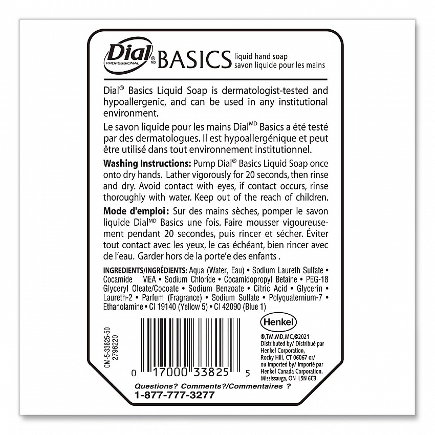 Basics MP Free Liquid Hand Soap Refill for Versa Dispenser, Unscented, 15 oz, 6/Carton (33827)