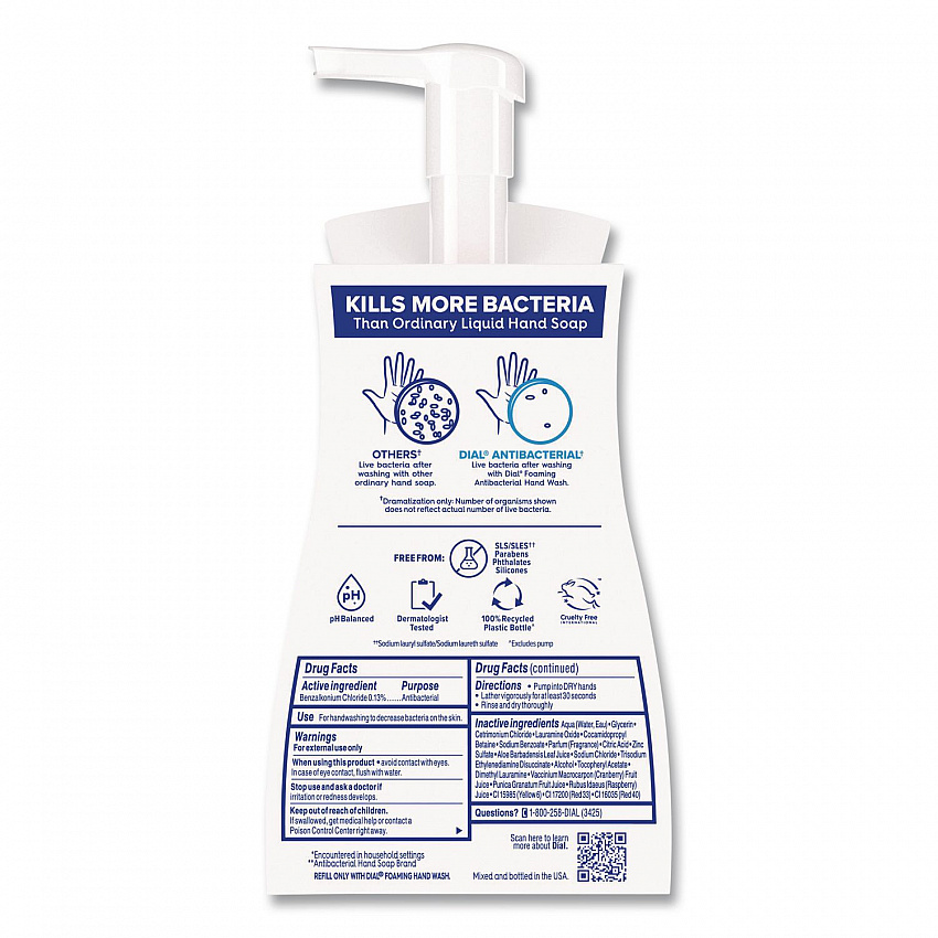 Antibacterial Foaming Hand Wash, Power Berries Scent, 10 oz, 8/Carton (34727)