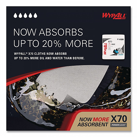 X70 Cloths, 1/4 Fold, 12.5 x 12, White, 76/Pack, 12 Packs/Carton (41200)