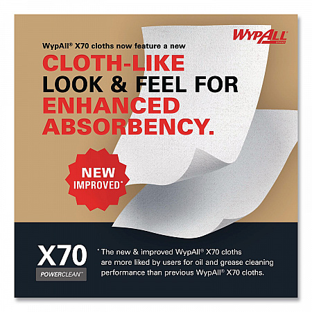 X70 Cloths, 1/4 Fold, 12.5 x 12, White, 76/Pack, 12 Packs/Carton (41200)
