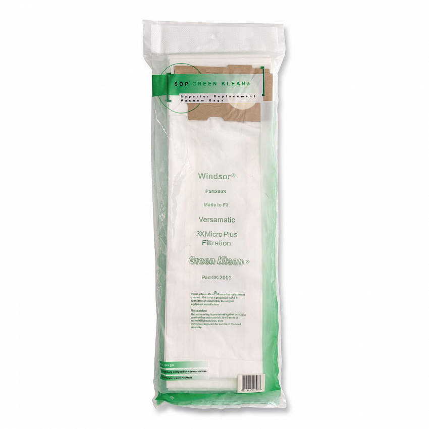 GK-2003 Replacement Vacuum Bag, 10 Bags/Pack, 10 Packs/Carton (GK2003)