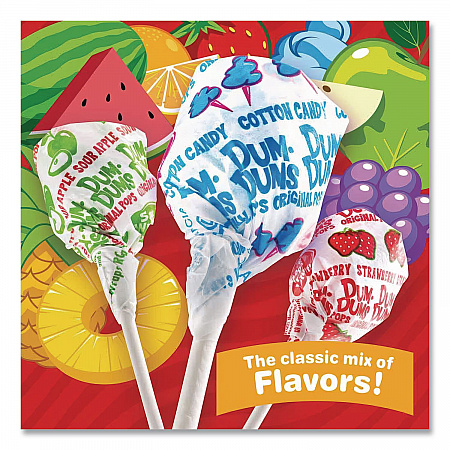 Dum-Dum-Pops, Assorted Flavors, Individually Wrapped, 120/Box (66)