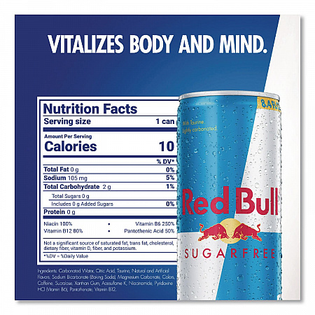 Energy Drink, Sugar-Free, 8.4 oz Can, 24/Carton (122114)