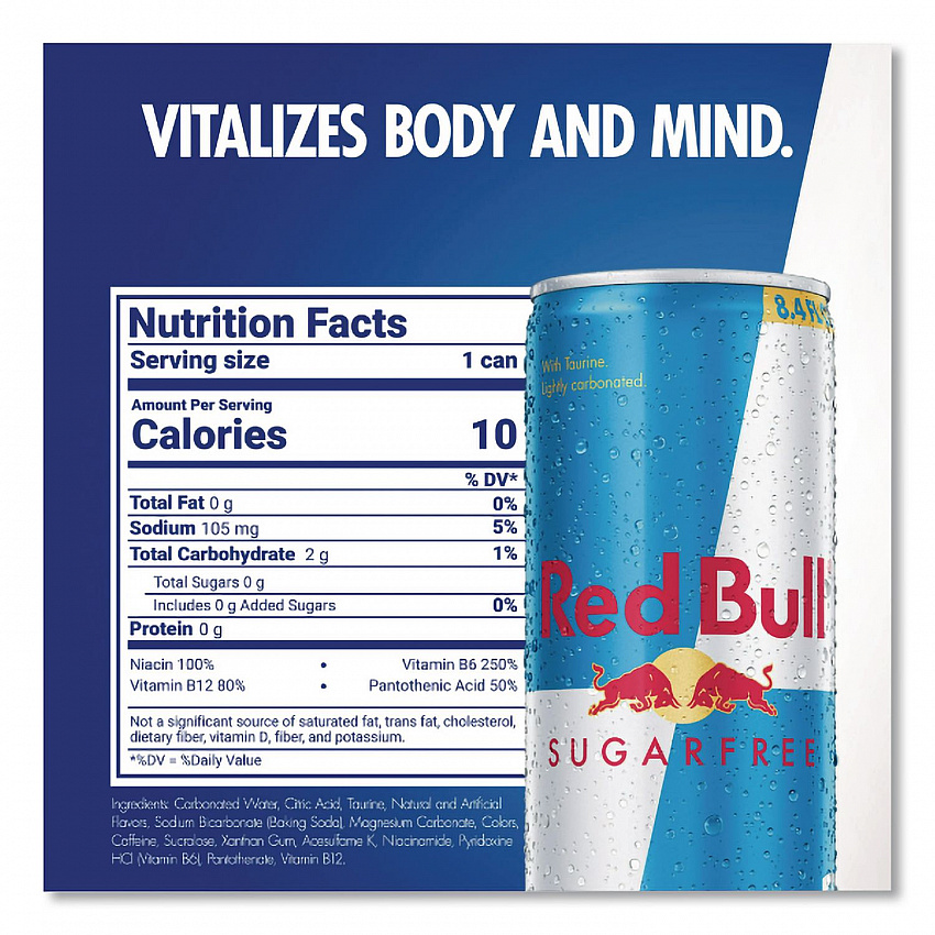Energy Drink, Sugar-Free, 8.4 oz Can, 24/Carton (122114)
