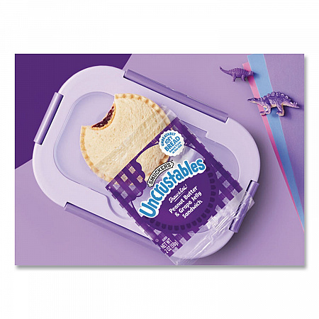 UNCRUSTABLES Peanut Butter and Grape Jelly/Peanut Butter and Strawberry Jam, 2 oz, 10 Sandwiches/Pack, 2 Packs/Carton (90300134)