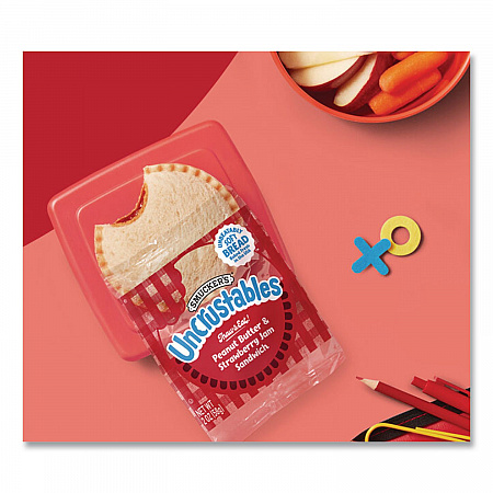 UNCRUSTABLES Peanut Butter and Grape Jelly/Peanut Butter and Strawberry Jam, 2 oz, 10 Sandwiches/Pack, 2 Packs/Carton (90300134)