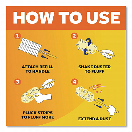 Heavy Duty Dusters Starter Kit, Handle Extends to 3 ft, 1 Handle with 12 Duster Refills (77300)