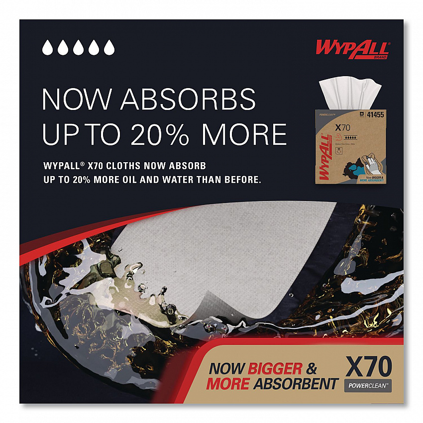 X70 Cloths, POP-UP Box, 9.13 x 16.8, White, 96/Box, 10 Boxes/Carton (41455)